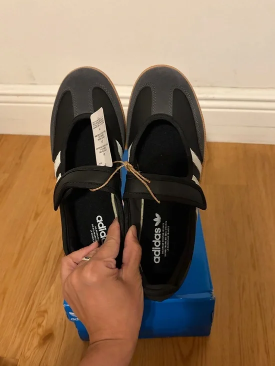 adidas Samba Mary-Jane Sneakers  Women’s Size 10 Black and White NEW - Picture 3 of 10